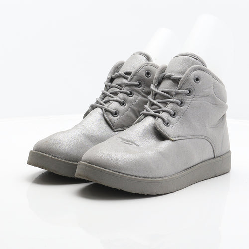 Atmosphere Womens Silver Polyester Shearling Style Boot UK 5