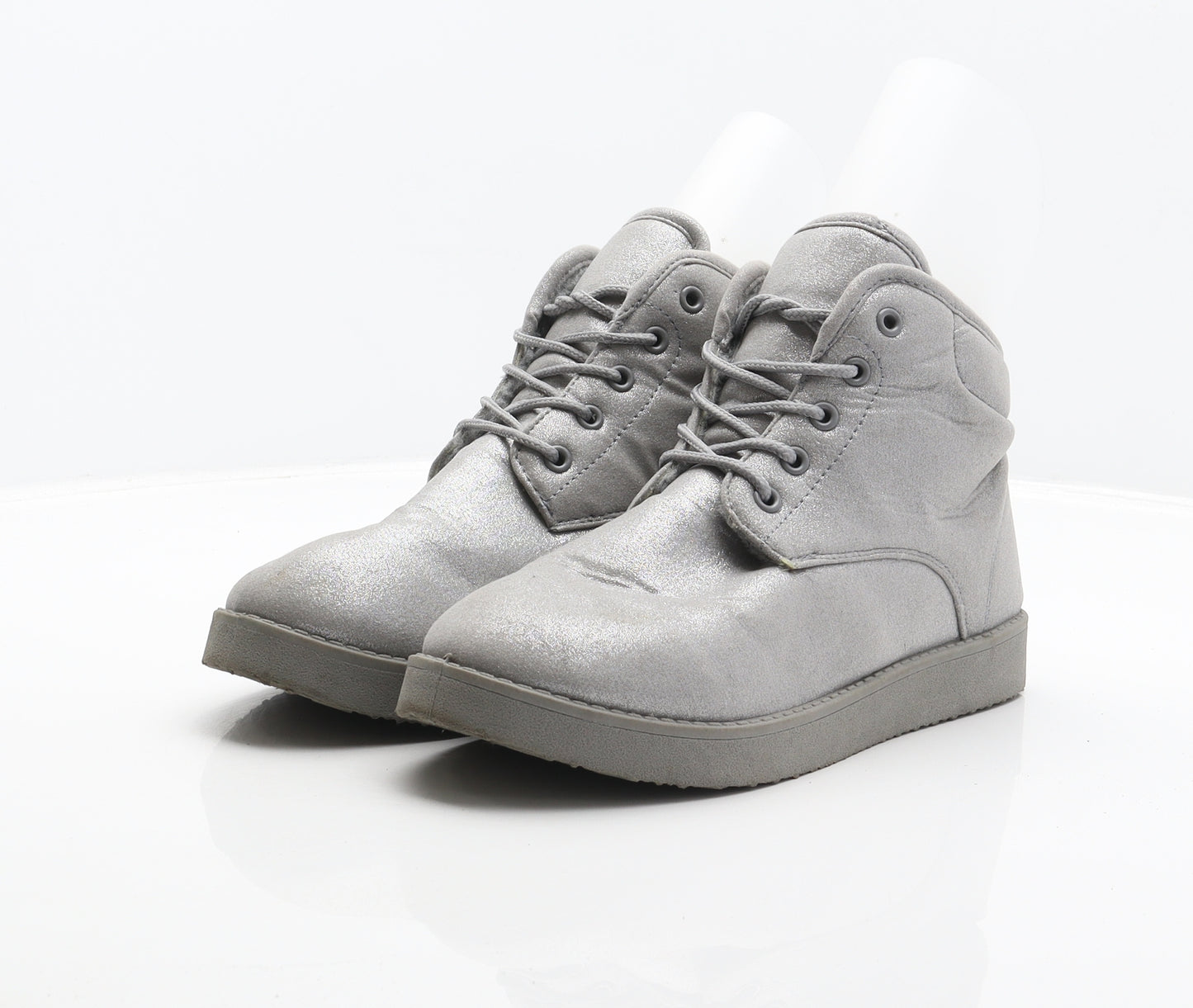 Atmosphere Womens Silver Polyester Shearling Style Boot UK 5