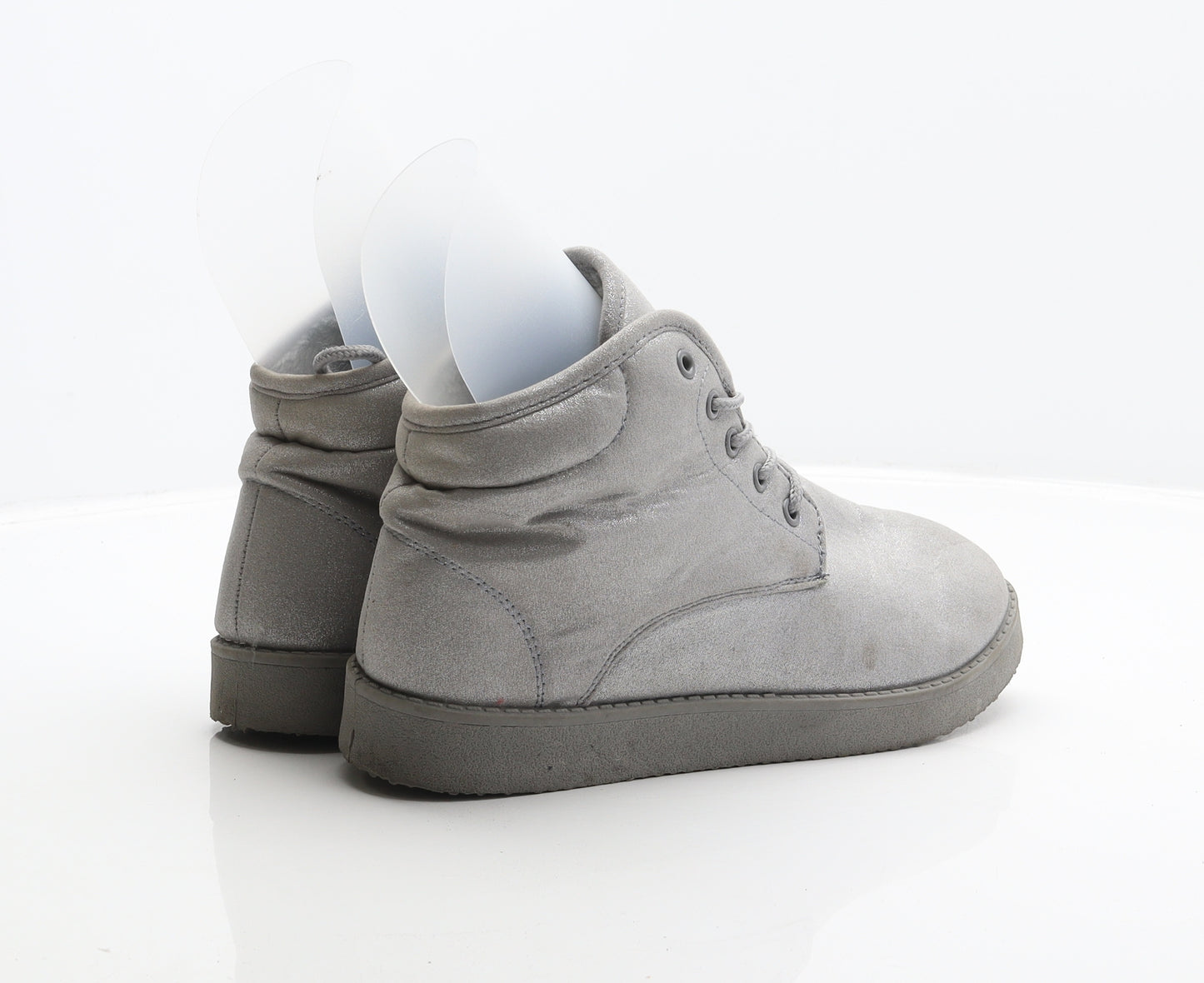 Atmosphere Womens Silver Polyester Shearling Style Boot UK 5