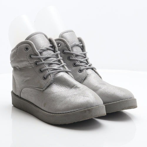 Atmosphere Womens Silver Polyester Shearling Style Boot UK 5