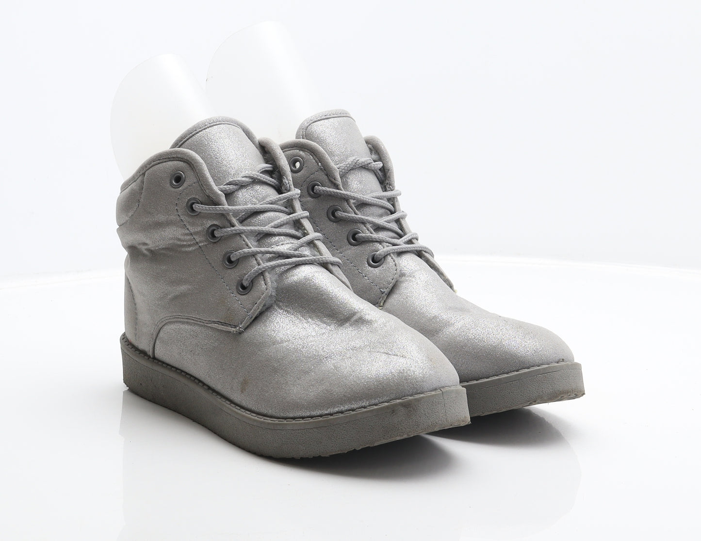 Atmosphere Womens Silver Polyester Shearling Style Boot UK 5