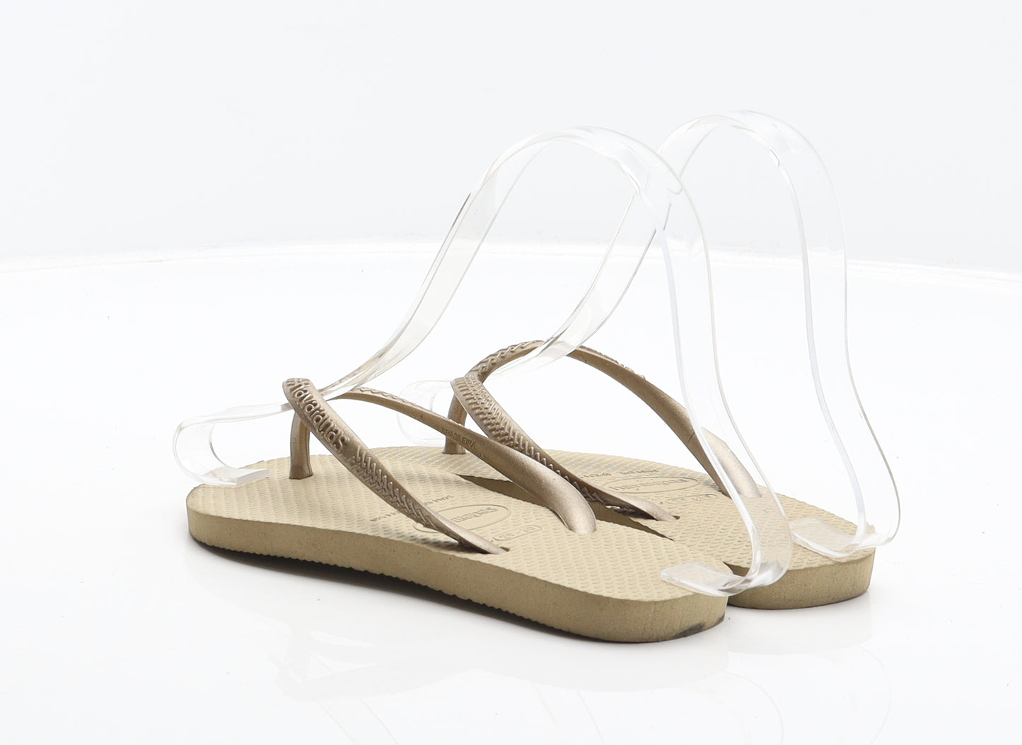 Havaianas Girls Gold Synthetic Flip-Flop Sandal UK 11.5 29
