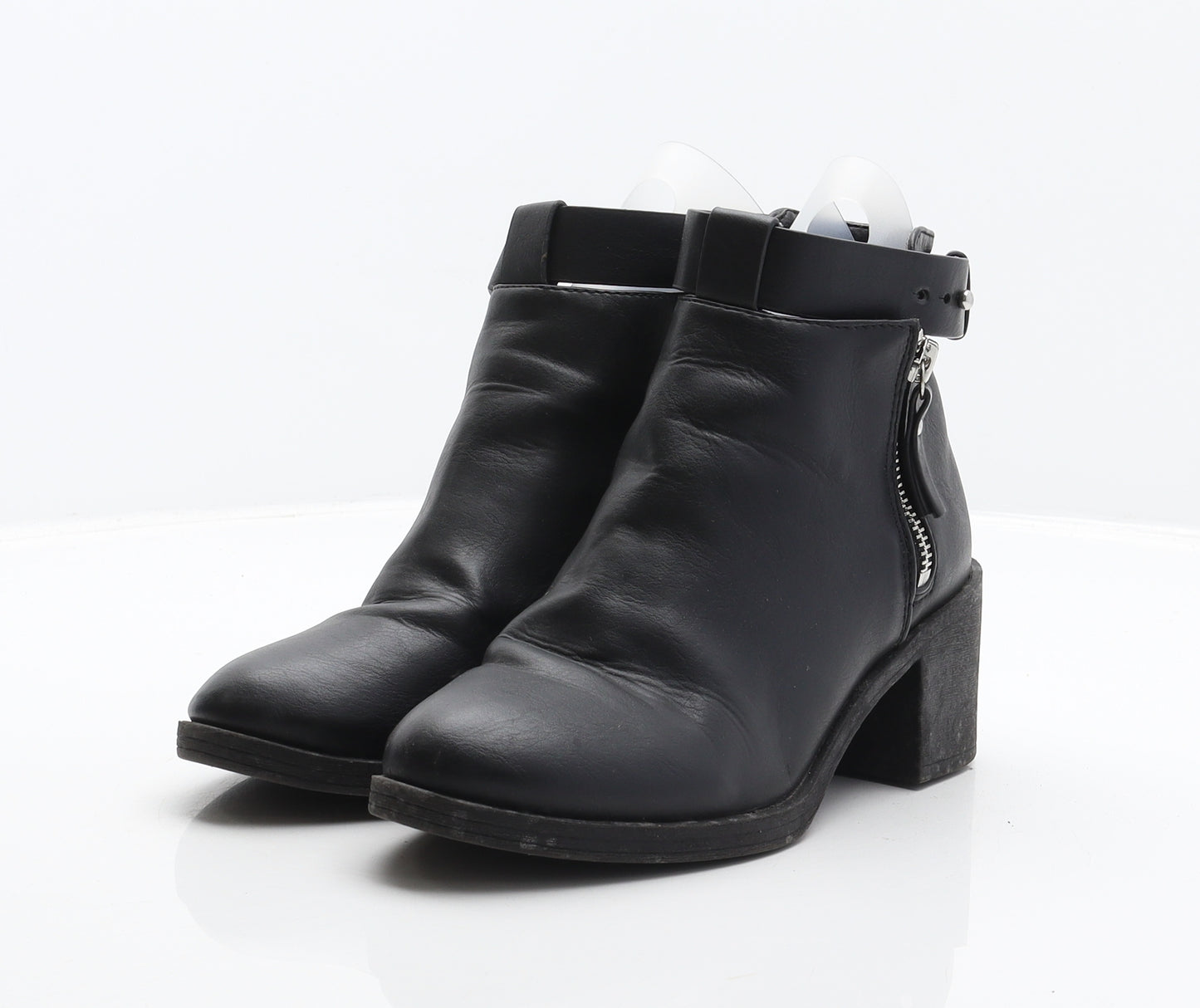 Divided by H&M Womens Black Synthetic Biker Boot UK 4 37