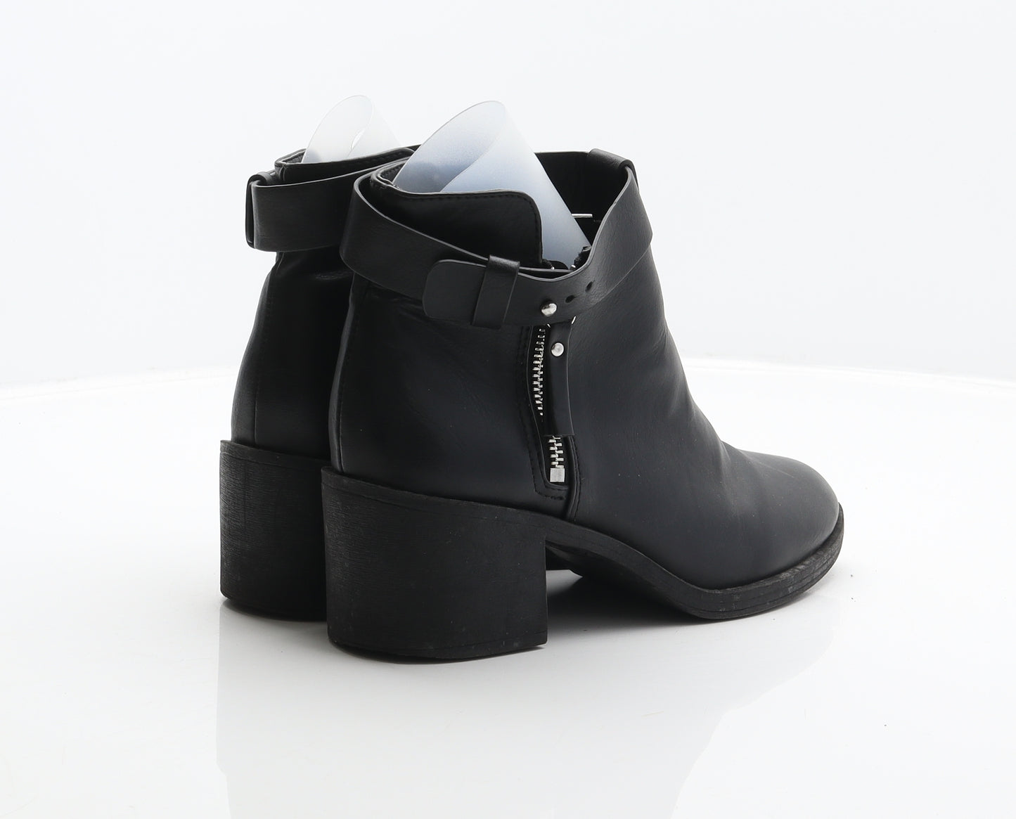 Divided by H&M Womens Black Synthetic Biker Boot UK 4 37
