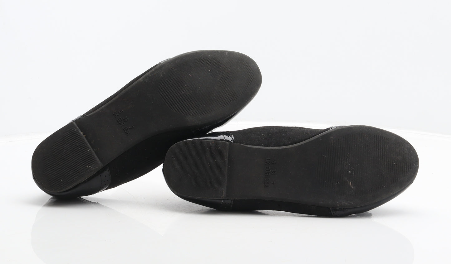 Primark Womens Black Synthetic Loafer Flat UK 5 38 - Brogue Style