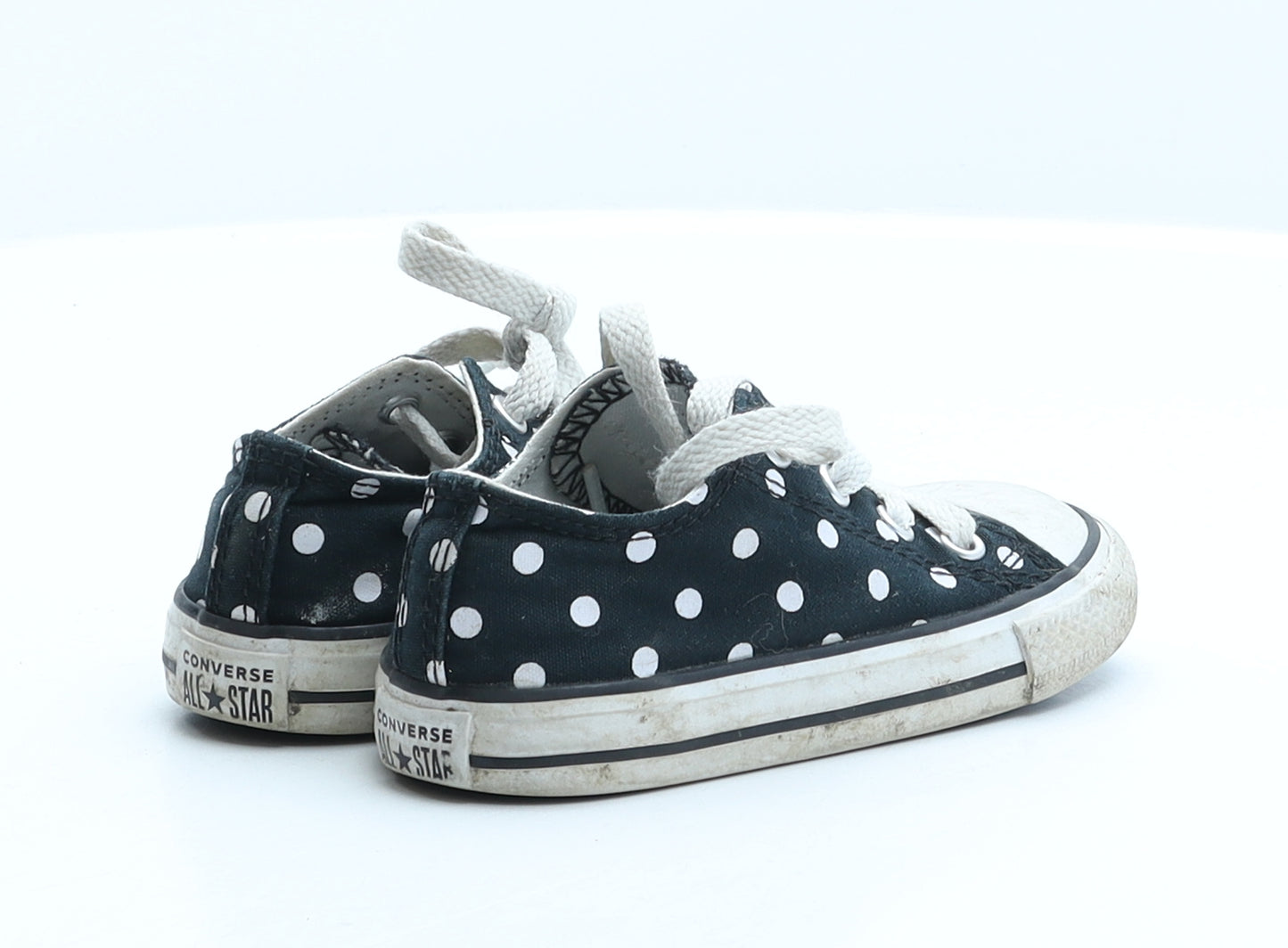 Converse Girls Black Polka Dot Fabric Trainer UK 7