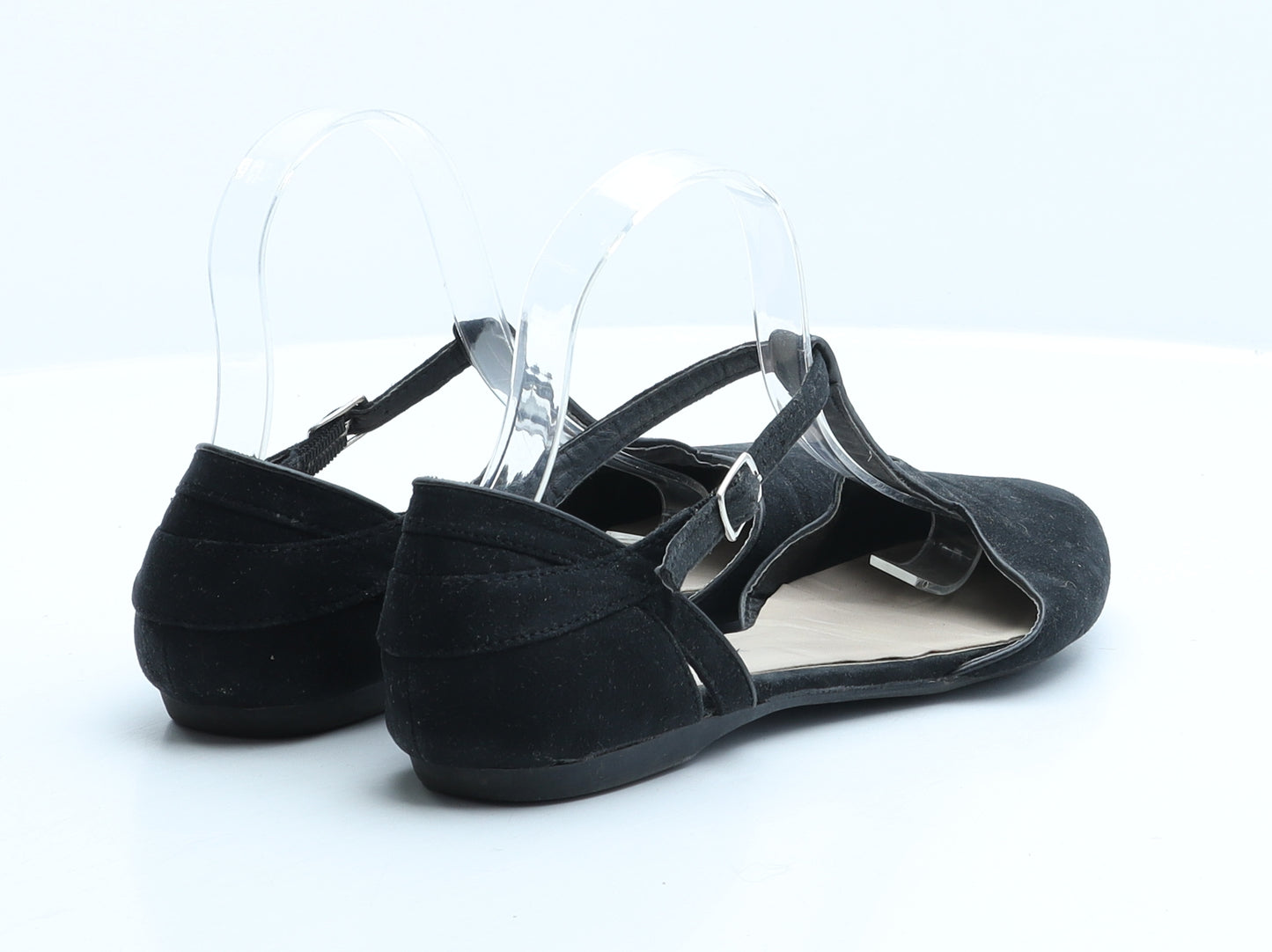 New Look Girls Black Suede Strappy Flat UK 5 38
