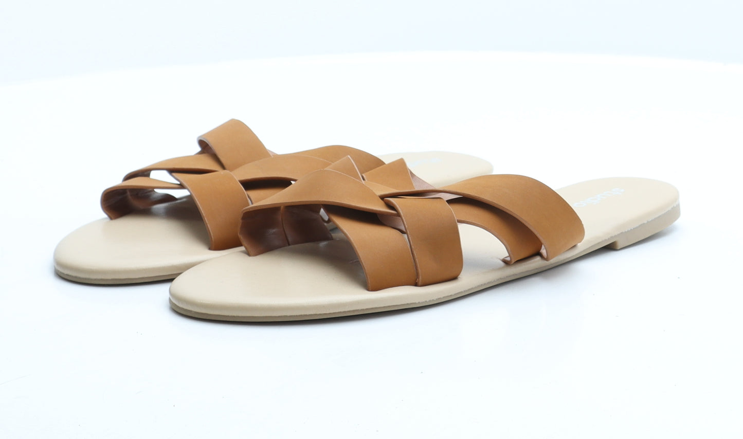 Studio Womens Brown Synthetic Slip On Sandal UK 8 41