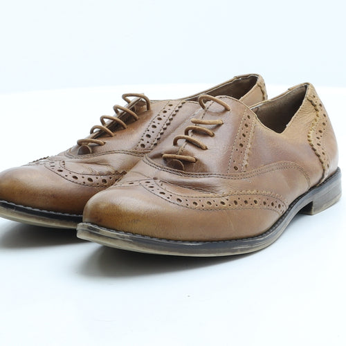 New Look Womens Brown Synthetic Oxford Casual UK 5 38 - Brogue Detail