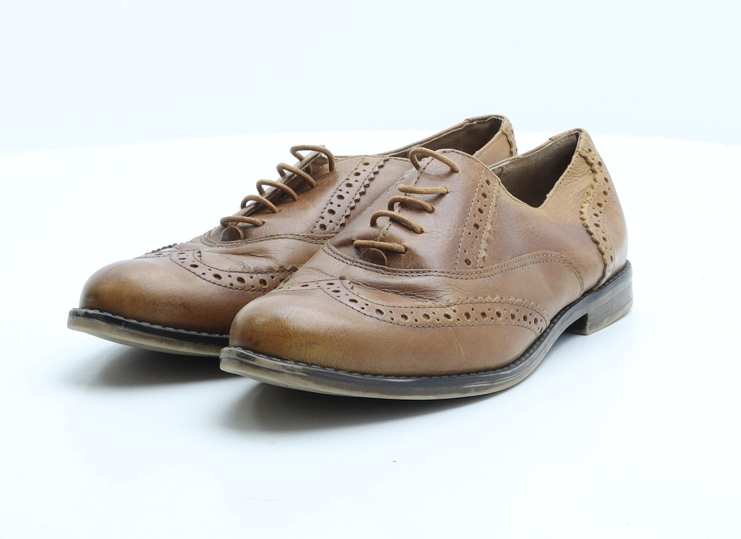 New Look Womens Brown Synthetic Oxford Casual UK 5 38 - Brogue Detail