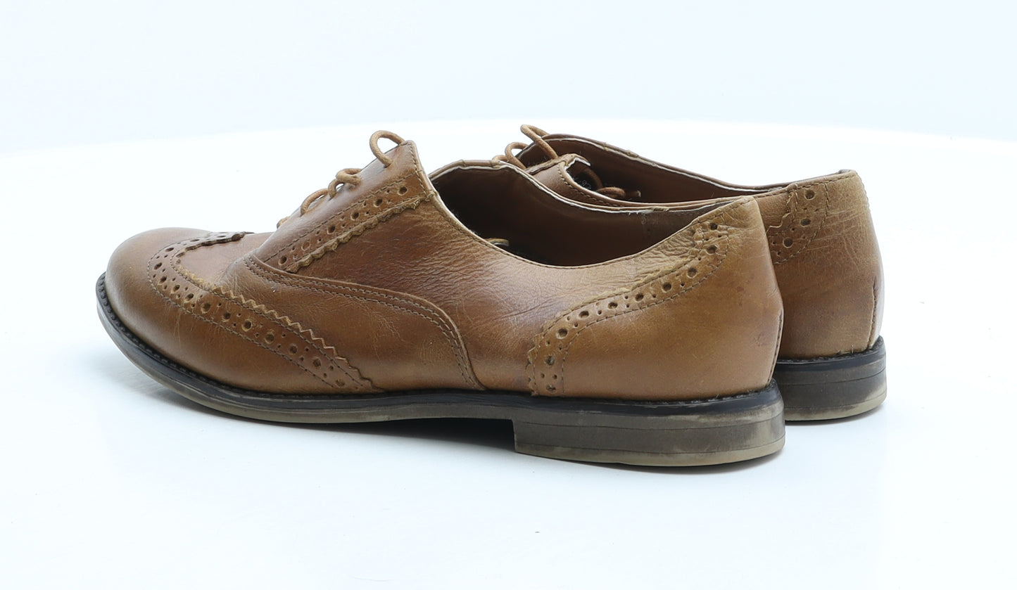 New Look Womens Brown Synthetic Oxford Casual UK 5 38 - Brogue Detail
