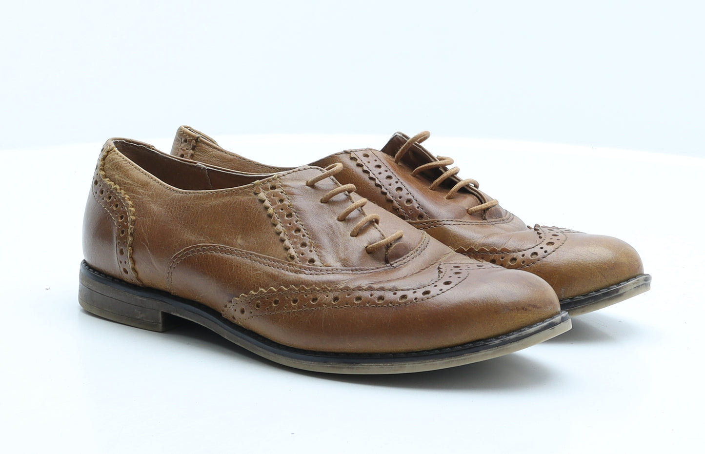 New Look Womens Brown Synthetic Oxford Casual UK 5 38 - Brogue Detail