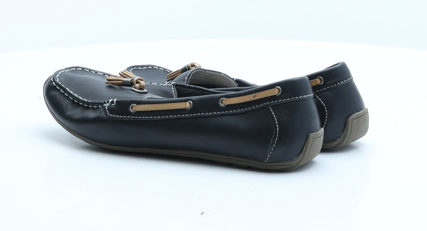 Marks and Spencer Womens Black Leather Loafer Casual UK 5.5
