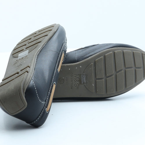 Marks and Spencer Womens Black Leather Loafer Casual UK 5.5