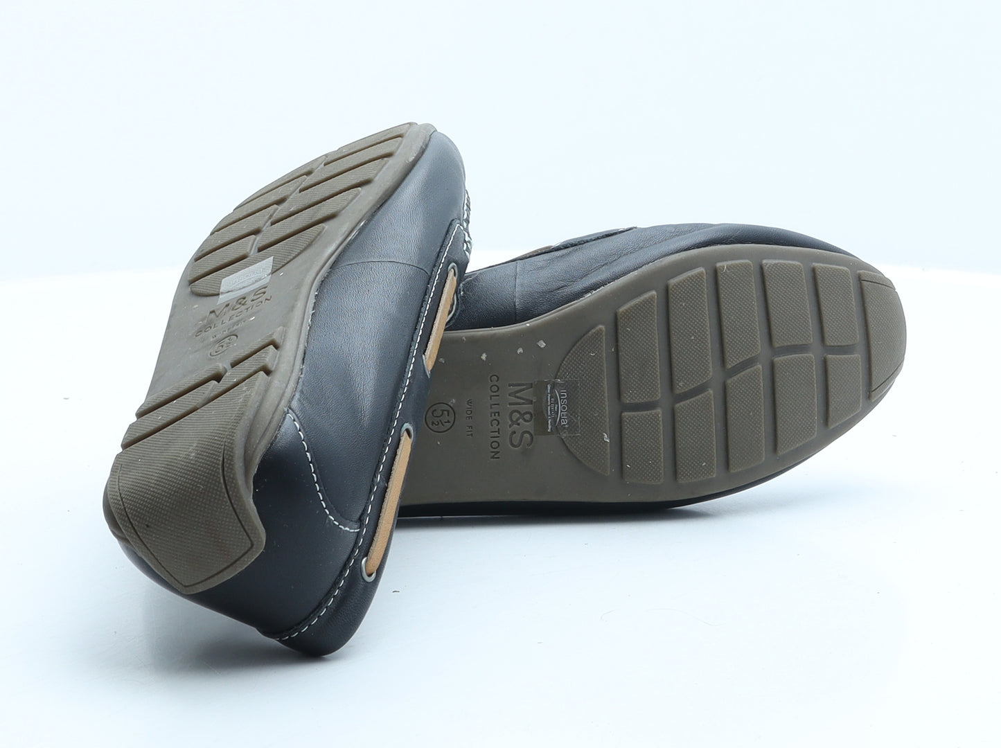 Marks and Spencer Womens Black Leather Loafer Casual UK 5.5