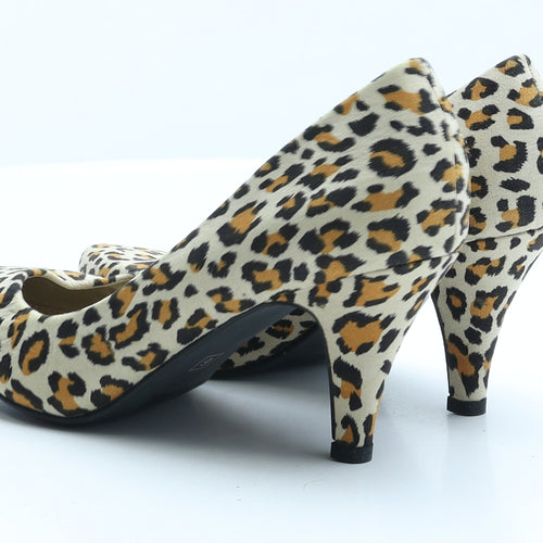 Pep&Co Womens Multicoloured Animal Print Synthetic Court Heel UK 6 - Leopard print
