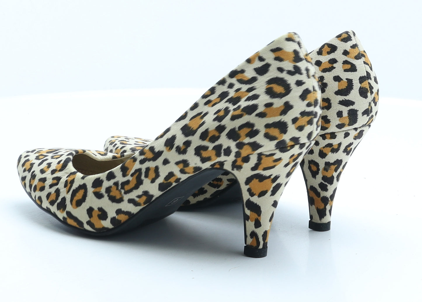 Pep&Co Womens Multicoloured Animal Print Synthetic Court Heel UK 6 - Leopard print