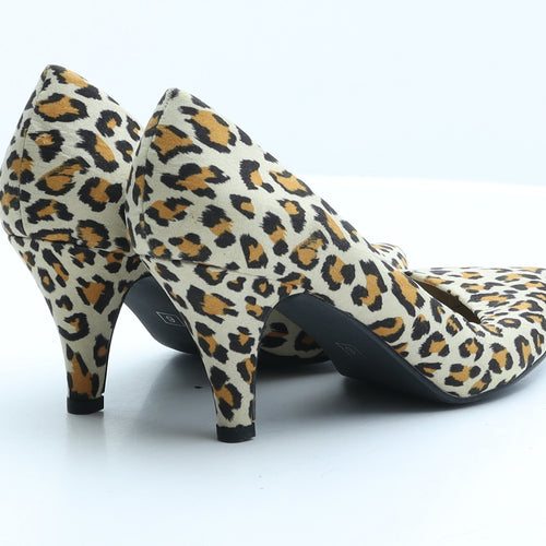Pep&Co Womens Multicoloured Animal Print Synthetic Court Heel UK 6 - Leopard print