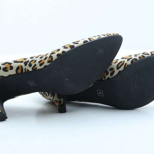 Pep&Co Womens Multicoloured Animal Print Synthetic Court Heel UK 6 - Leopard print