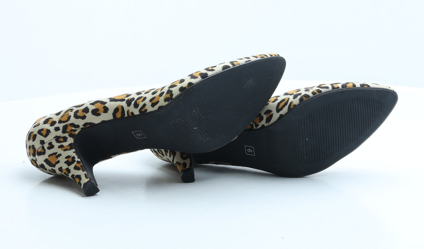 Pep&Co Womens Multicoloured Animal Print Synthetic Court Heel UK 6 - Leopard print