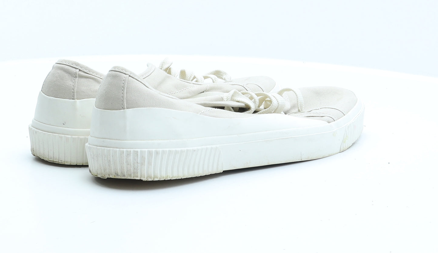 Zara Mens Beige Fabric Trainer UK 10 43