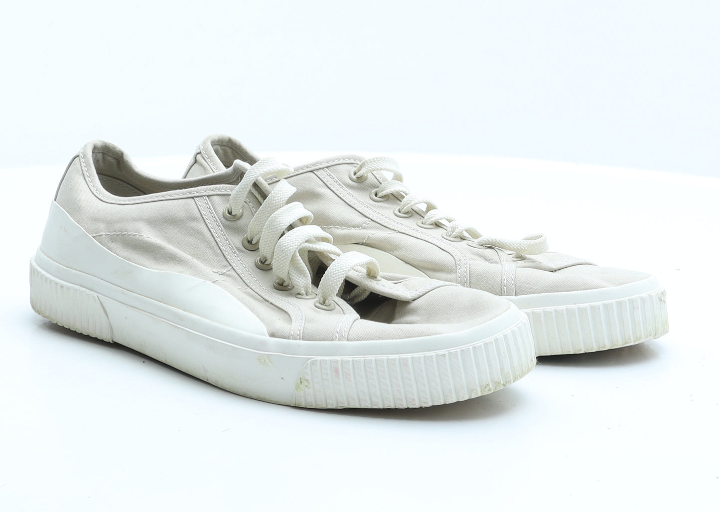 Zara Mens Beige Fabric Trainer UK 10 43