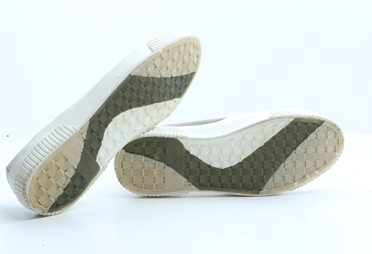 Zara Mens Beige Fabric Trainer UK 10 43