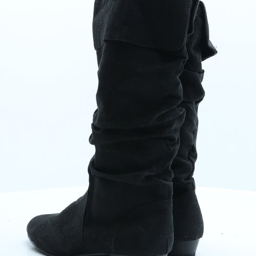 Preworn Womens Black Suede Bootie Boot UK 5