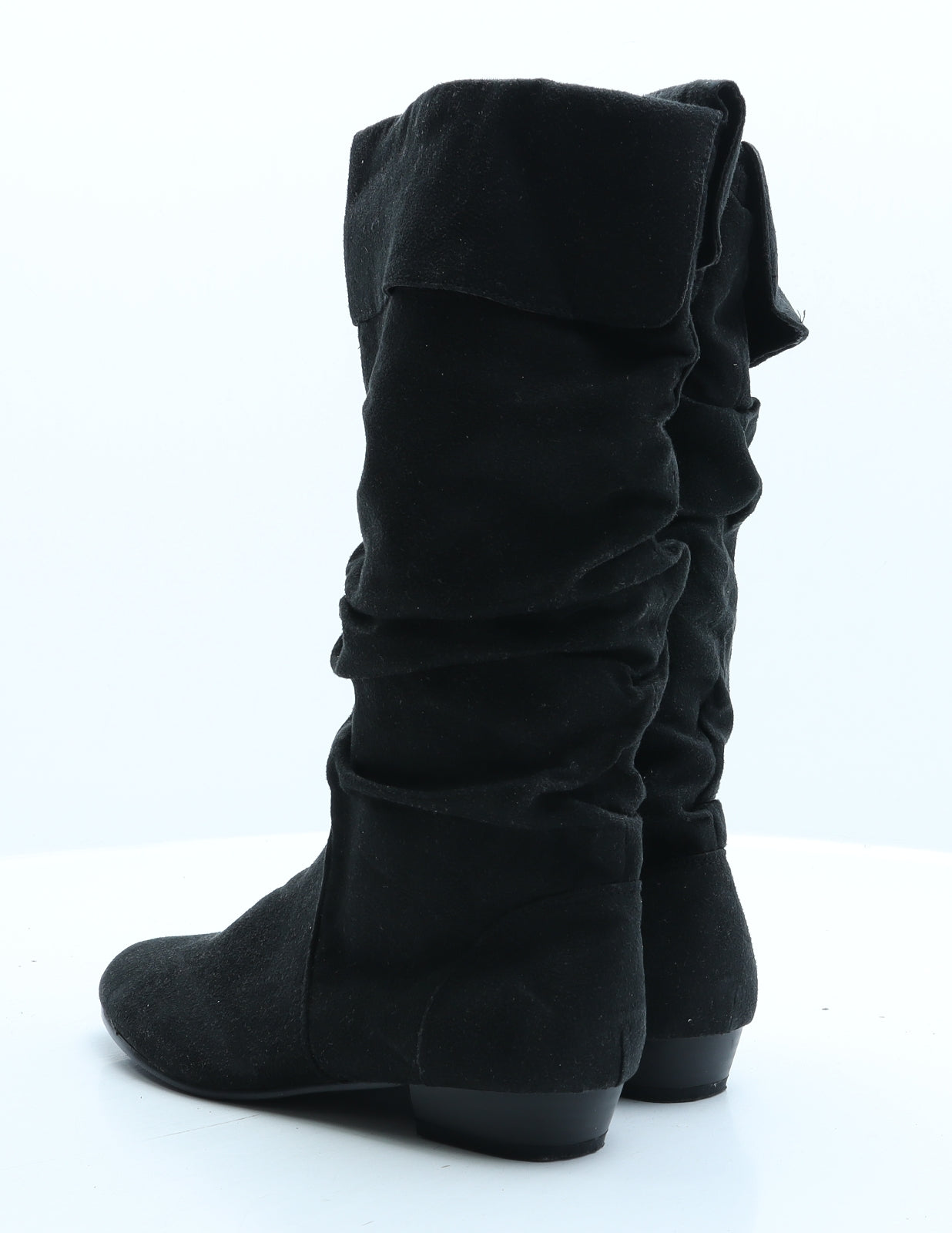 Preworn Womens Black Suede Bootie Boot UK 5