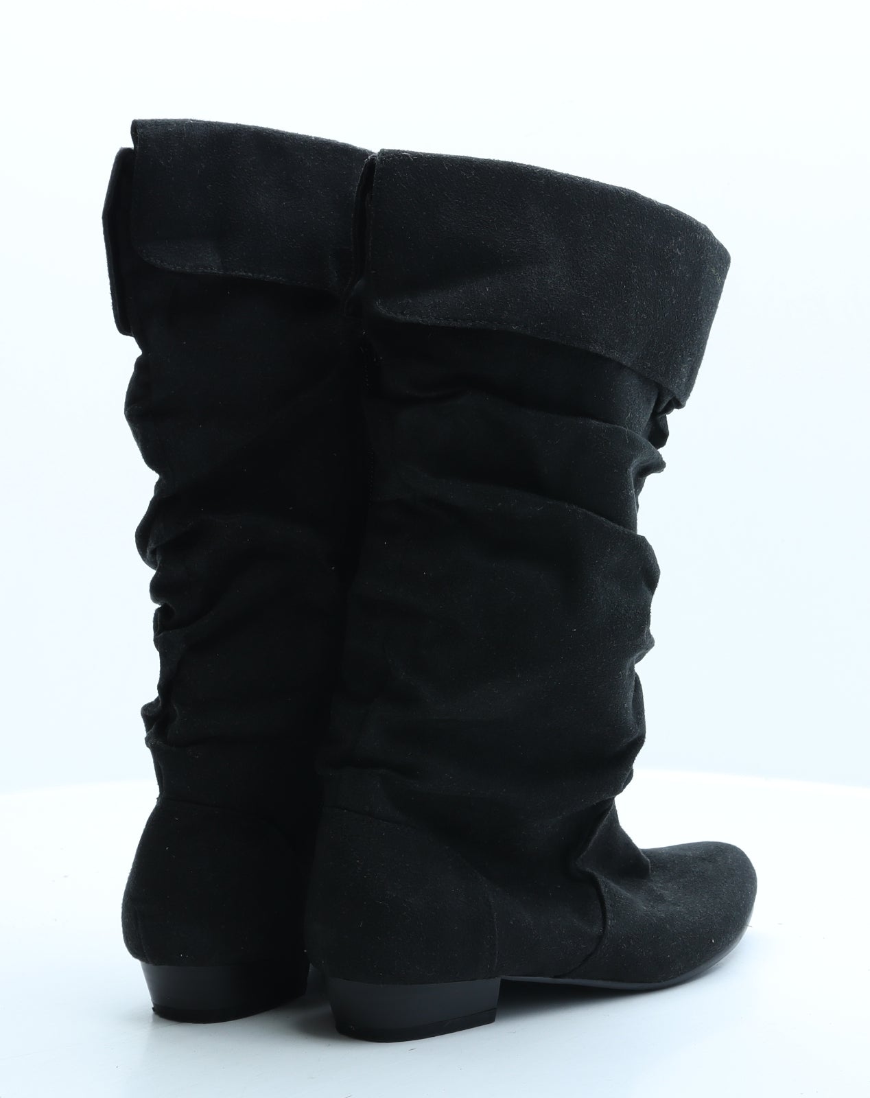 Preworn Womens Black Suede Bootie Boot UK 5