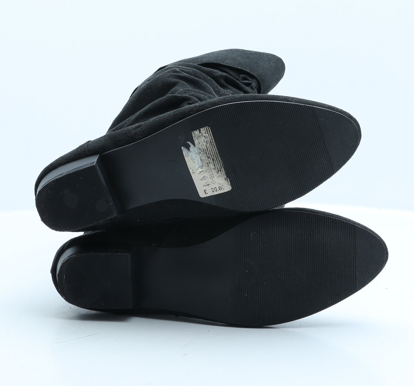 Preworn Womens Black Suede Bootie Boot UK 5