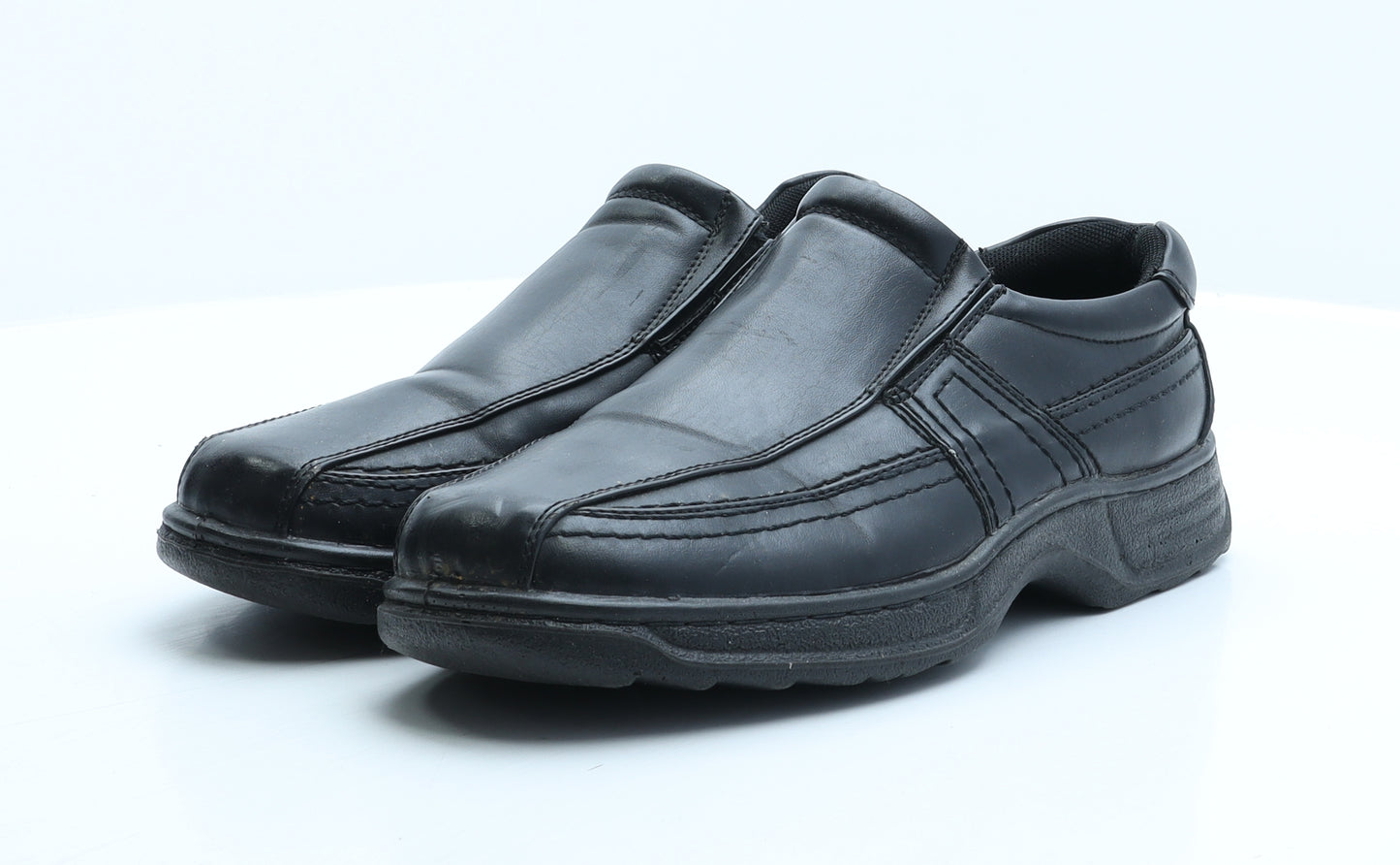 Preworn Mens Black Synthetic Slip On Casual UK 7