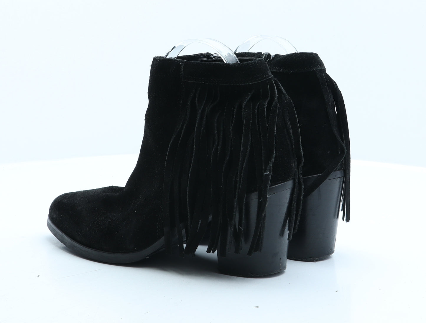 Preworn Womens Black Suede Bootie Boot UK 6