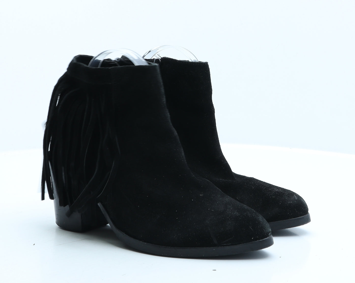 Preworn Womens Black Suede Bootie Boot UK 6