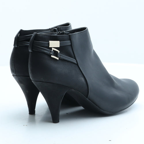 Preworn Womens Black Synthetic Bootie Boot UK 6