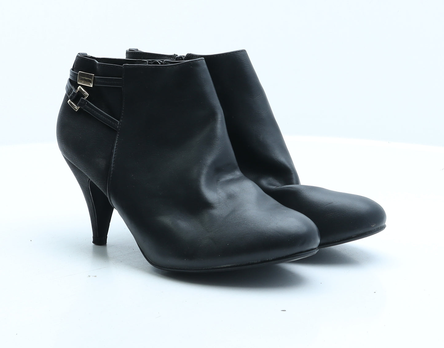 Preworn Womens Black Synthetic Bootie Boot UK 6