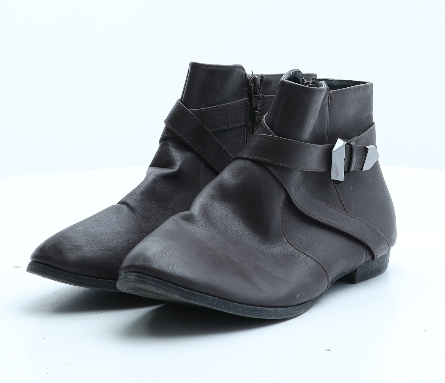 New Look Womens Brown Synthetic Biker Boot UK 7
