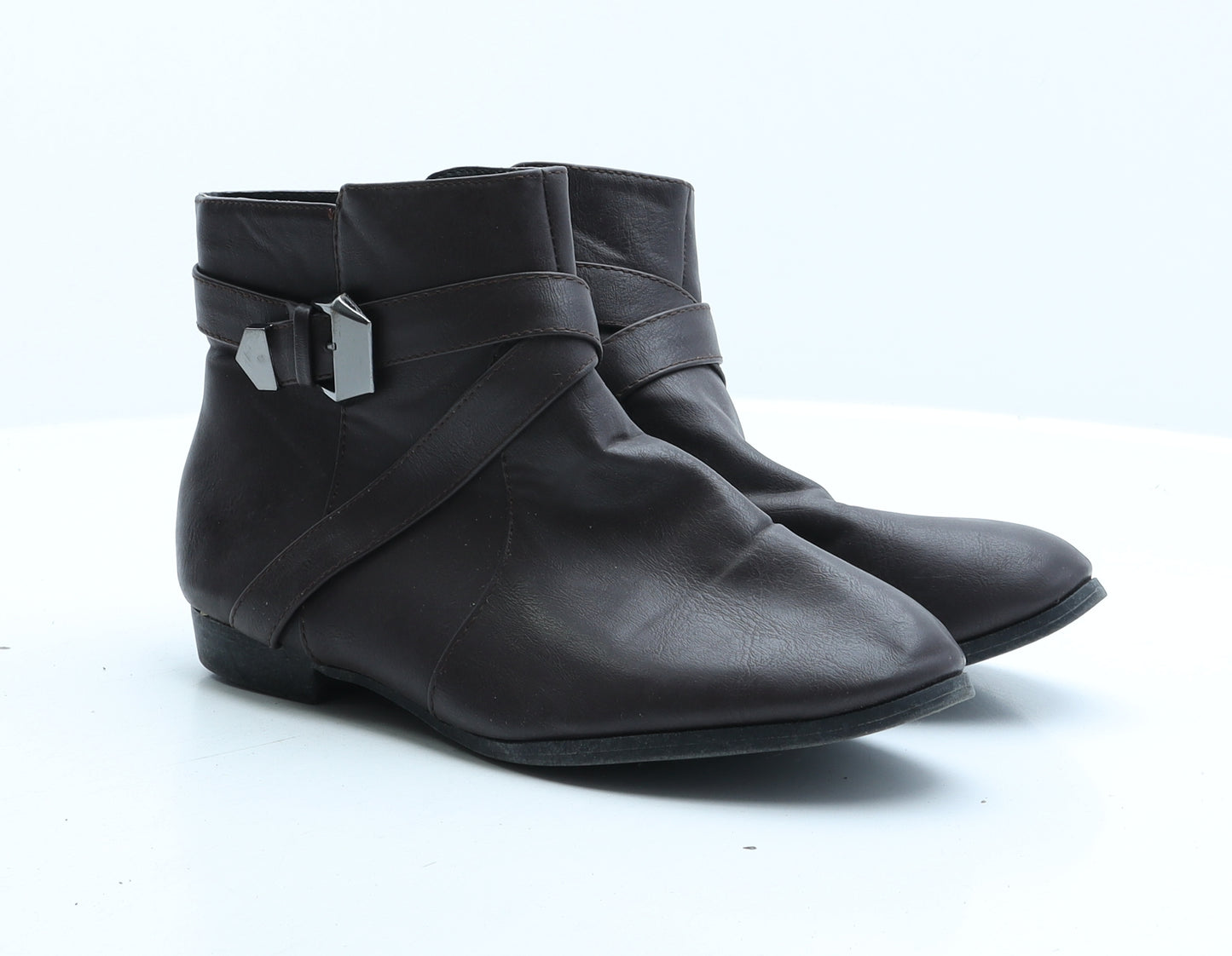 New Look Womens Brown Synthetic Biker Boot UK 7
