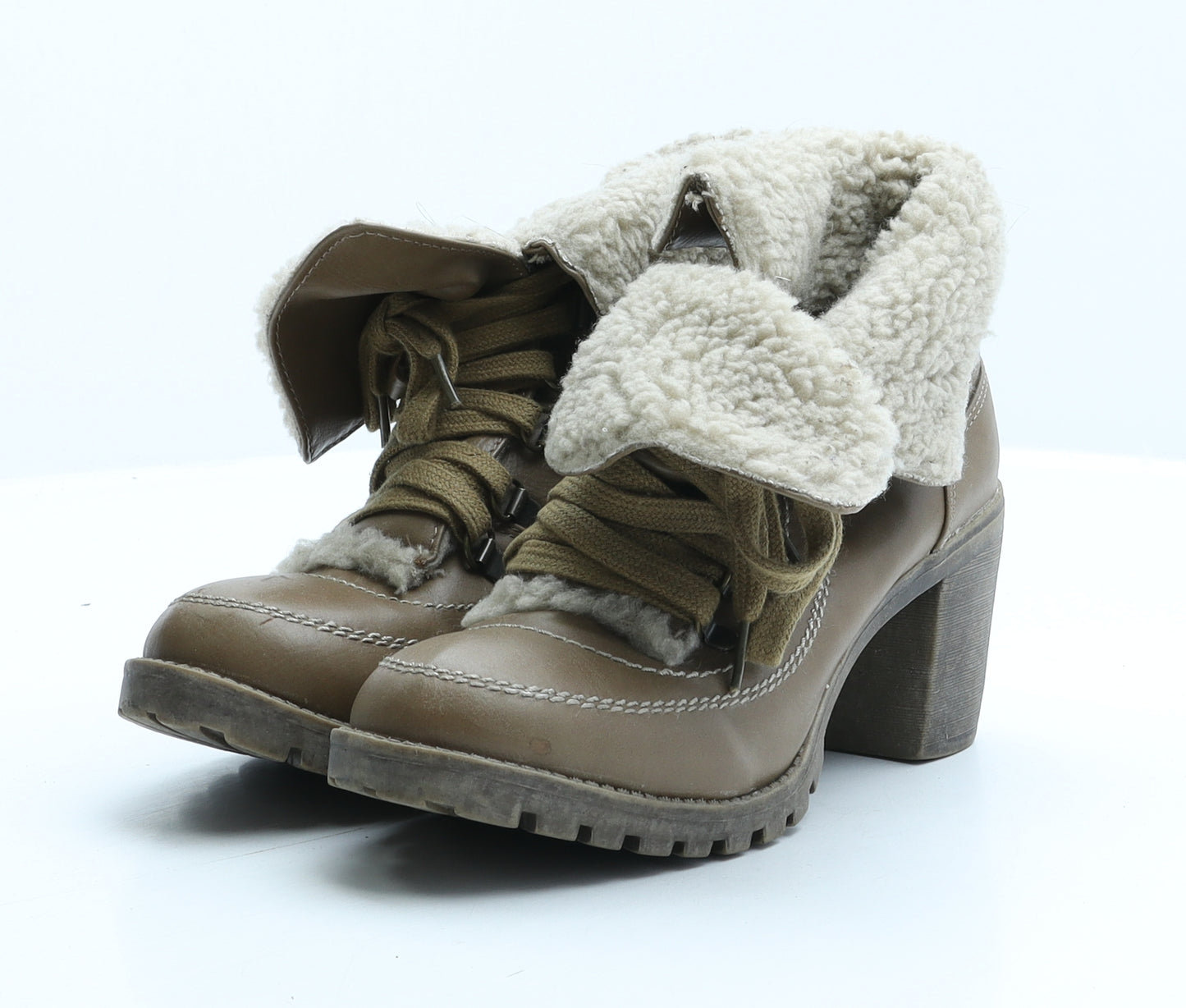 Graceland Womens Brown Synthetic Combat Boot UK 4 37