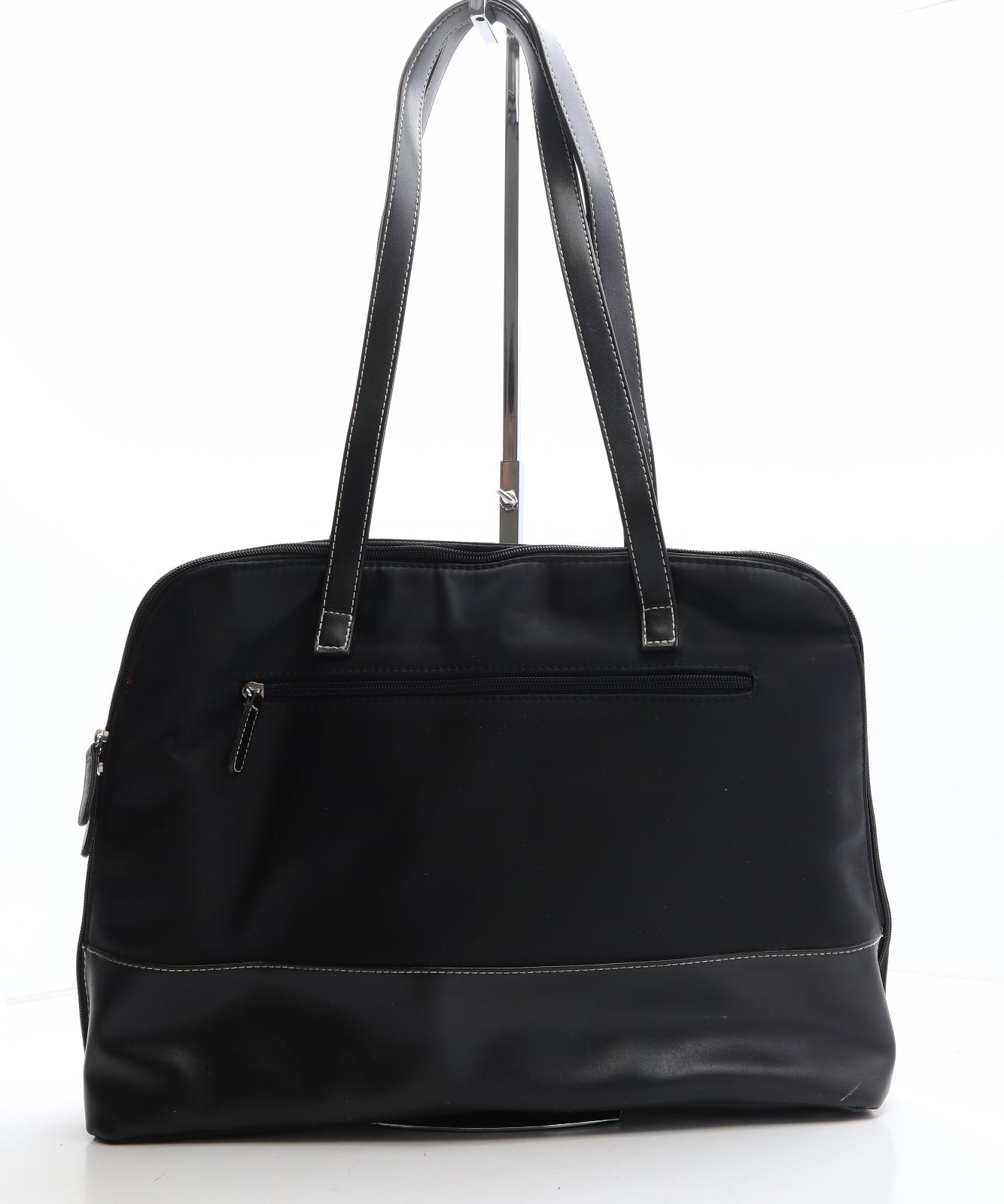 Preworn Womens Black Polyester Shoulder Bag Size Large
