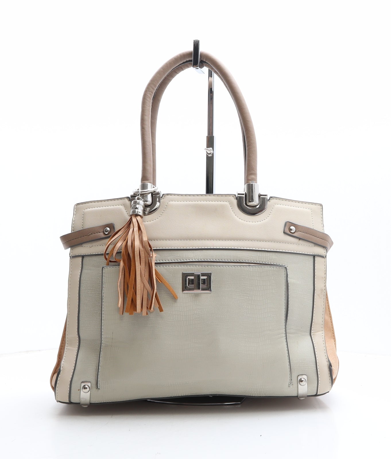 New Look Womens Beige Polyethylene Top Handle Bag Size Large