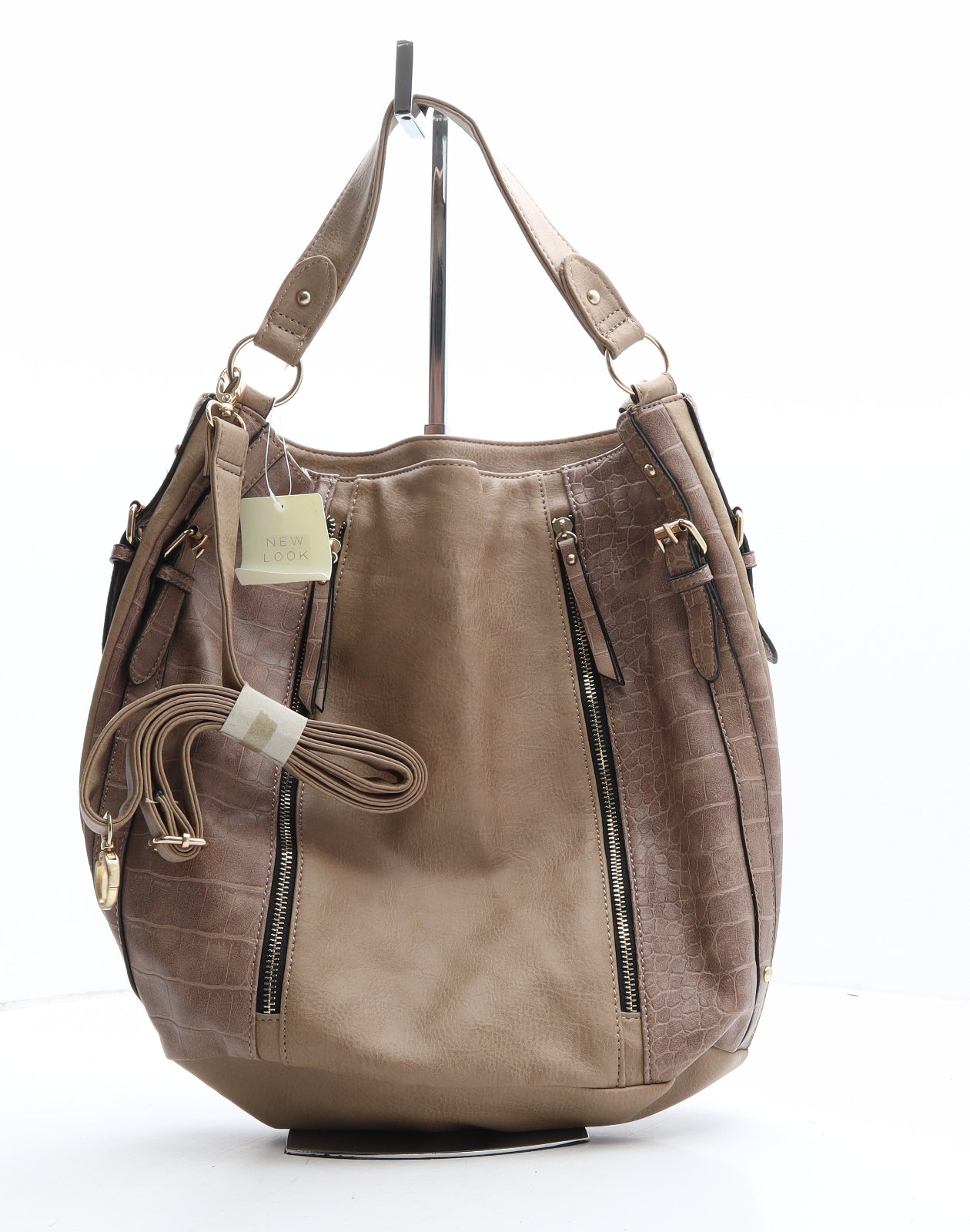 New Look Womens Brown Polyethylene Hobo Bag Size Large