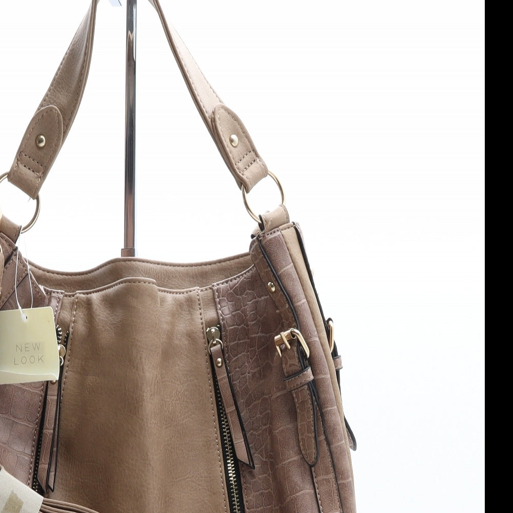 New Look Womens Brown Polyethylene Hobo Bag Size Large
