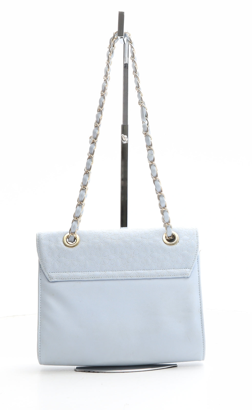 New Look Womens Blue Geometric Polyethylene Crossbody Size Small