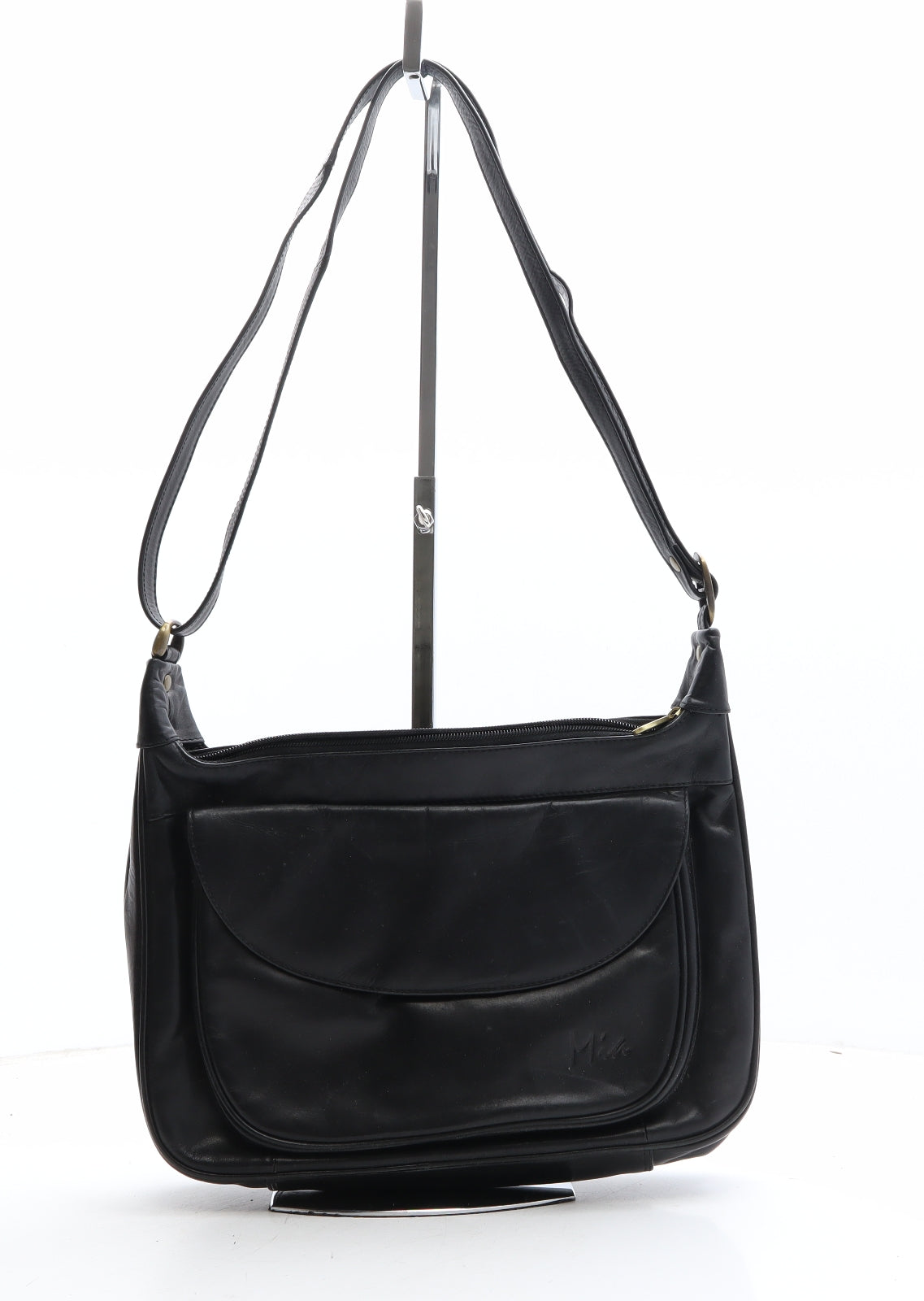 MIA Womens Black Polyethylene Shoulder Bag Size Medium