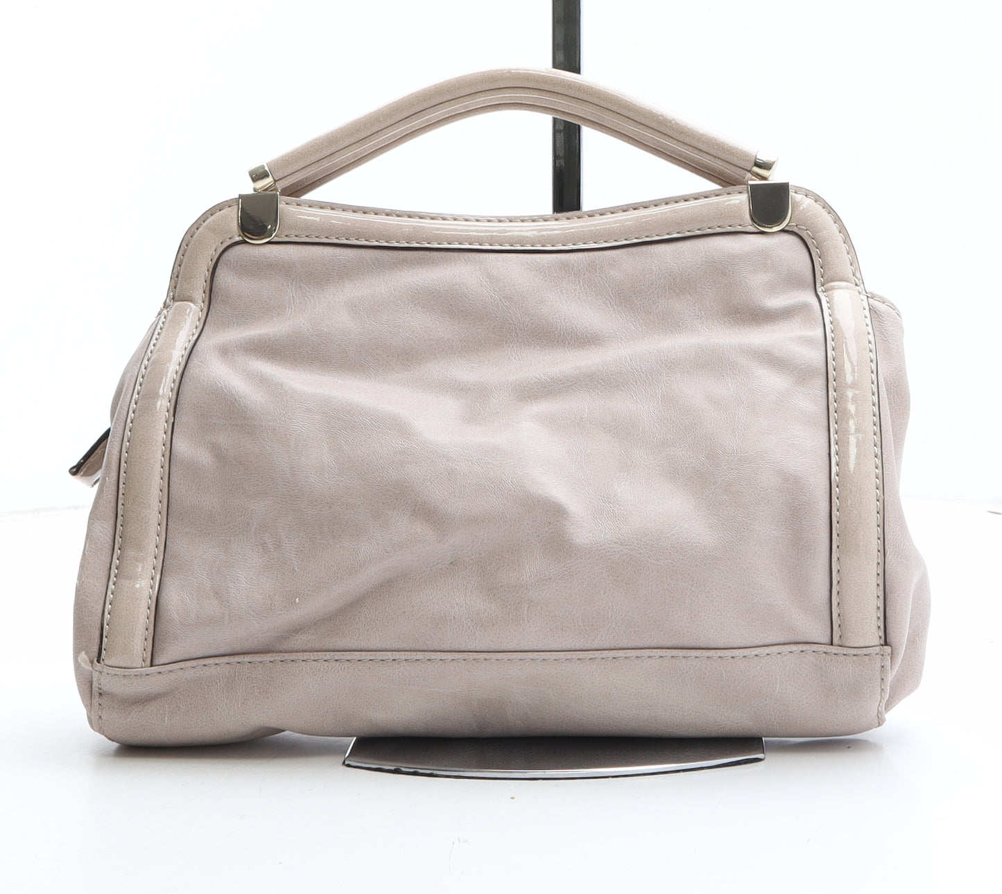 GUESS Womens Beige Polyethylene Top Handle Bag Size Small