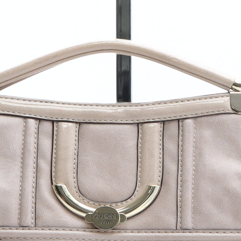 GUESS Womens Beige Polyethylene Top Handle Bag Size Small