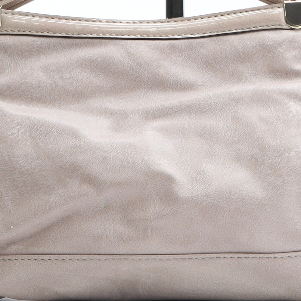 GUESS Womens Beige Polyethylene Top Handle Bag Size Small