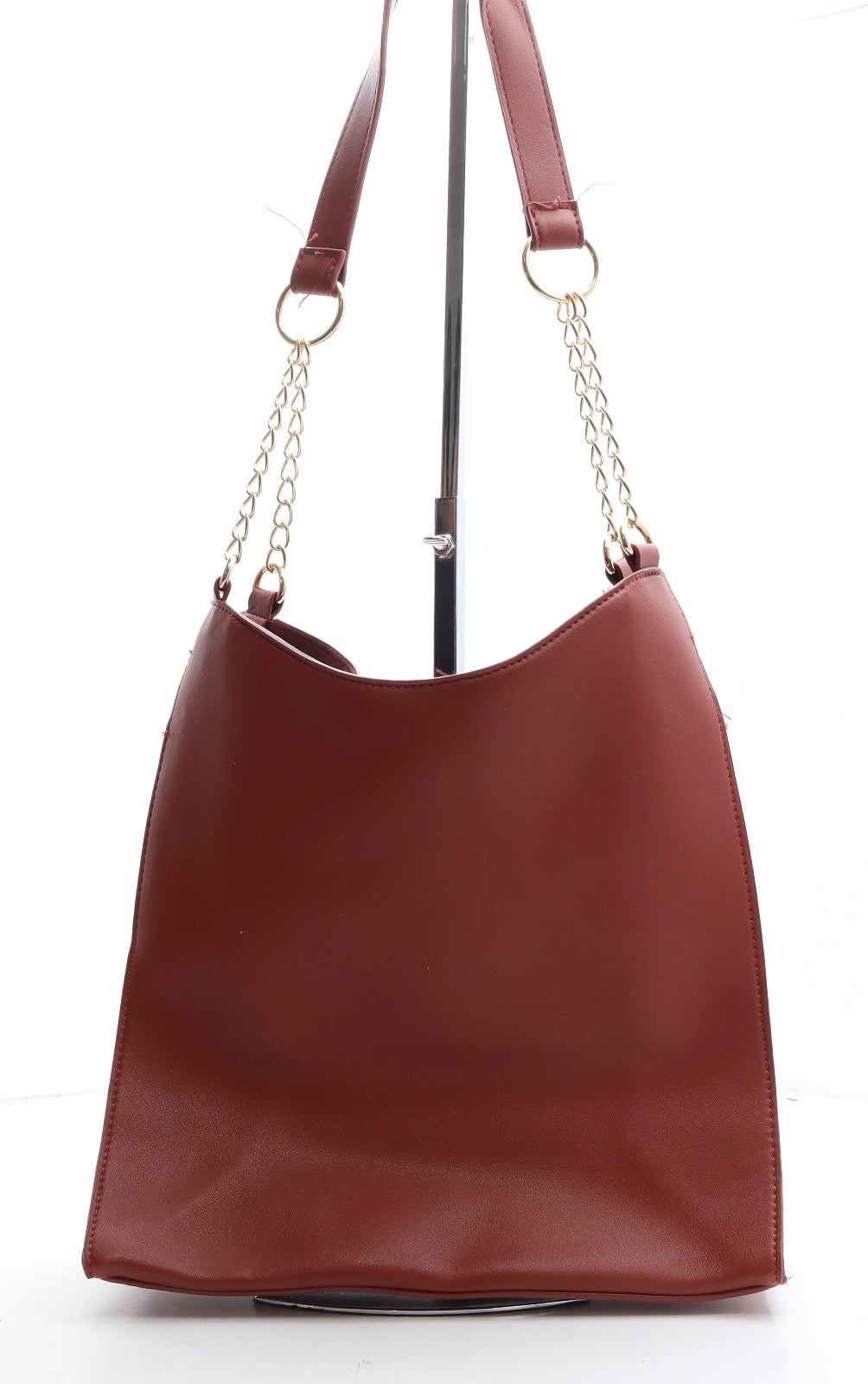Preworn Womens Brown Polyethylene Shoulder Bag Size Large