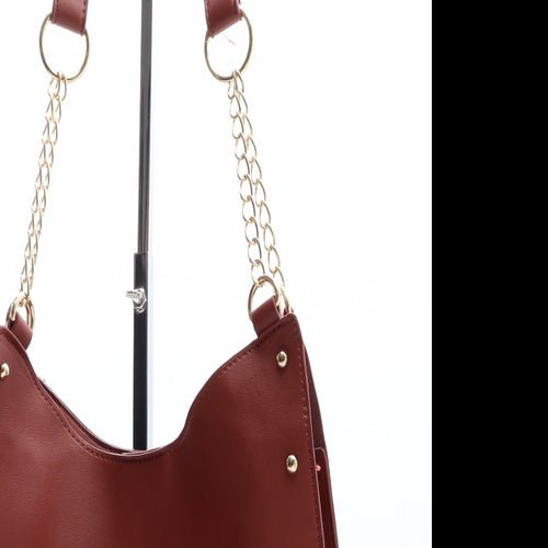 Preworn Womens Brown Polyethylene Shoulder Bag Size Large